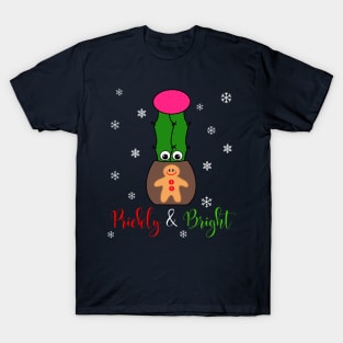 Prickly And Bright - Hybrid Cactus In Gingerbread Man Pot T-Shirt